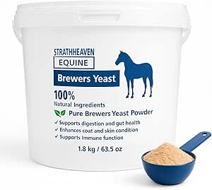 Brewers Yeast Powder – 100% Natural Supplement for Horses – Supports Digestion, Calming, Coat Condition & Overall Health – Rich in B Vitamins, Amino Acids & Minerals (1.8kg)