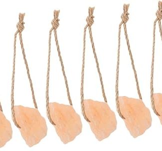 Natural Pink Salt Lick Blocks 6pcs 30-50g Mineral Salt Blocks on Rope for Horses Deer Cattle and Livestock Essential Nutrient