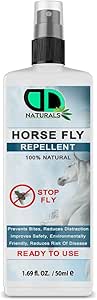 100% Natural Horse Fly Repellent Spray Deet - Free & Skin-Friendly, Prevents Bites, Reduce Distraction, Improves Safety, Enhance Comfort, Multipurpose Use (50ML Spray)
