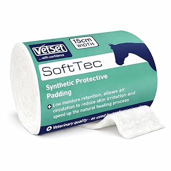 Veterinary Bandage Padding for Horses, Dogs, Cats & Animals,12 Pack | 2.7m Conformable Cushioning Roll for Wound Dressing & Leg Support | 75mm, 100mm or 150mm |SofTec by VetSet (150mm (Pack of 12))