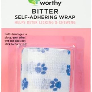 Vet Worthy Bitter Self-Adhering Wrap - Bitter Bandage Wrap for Dogs - No Lick Bandage for Dogs & Cats - Dog Self Adhesive Bandage Wrap for Pet Wound Care - Cat & Dog Bandage Protector - 2 (5yd)