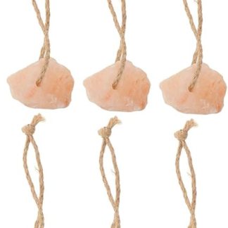 Homoyoyo 6pcs Natural Pink Salt Lick Blocks with Rope Each for Horses Cattle Deer and Livestock Multi-animal Use Source Easy to Hang and Use