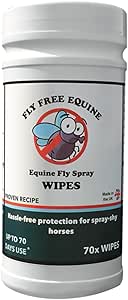 Equine Fly Repellent Wipes 70 Pack – Spray-Free Horse Insect Protection Wipes For Spray-Shy Horses – Easy Application for Sensitive Areas, 100% Biodegradable & FEI-Compliant