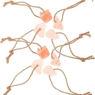 8pcs Pink Salt Lick Blocks with Hanging Rope for Horses Cattle Deer and Goats Natural Mineral for Livestock Health Enhances Digestion and Coat Shine Each