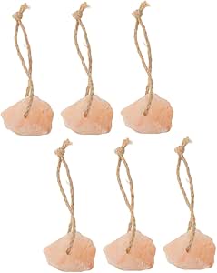 Pink Salt Lick Blocks for Horses and Cattle 6pcs 30-50g Natural Mineral Rope Salt Blocks for Deer and Livestock