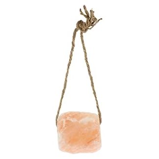 VANZACK Livestock Salt Lick Block Natural Pink Salt with Hanging Rope for Horses Cattle Deer 1-2kg Mineral Nutrition