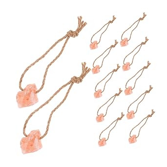 Pink Salt Lick Blocks for Livestock 12pcs 30-50g Natural Mineral Salt Bricks with Hanging Rope for Horses Cattle Deer Alpacas Sheep Nutrition Support