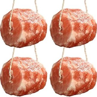 Organic Pink Himalayan Rock Salt Lick with Rope - 1KG 3KG 5KG Small Medium Large - Horse Livestock Licking Salt Supplement Treat (4, 5KG LARGE)