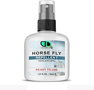 100% Natural Horse Fly Repellent Spray – DEET-Free, Skin-Friendly Protection Against Flies, Mosquitoes, Ticks & Horseflies – Long-Lasting & Comfortable (30ml Spray)