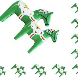 10 set 2pack/lot Eco-friendly Wooden Swedish Horse Statue Care For Environment Care For Home Swedish Dala Horse Statue Odorless green