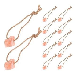 12pcs Natural Pink Salt Lick Blocks 30-50g Mineral Salt with Hanging Rope for Horses, Cattle, Deer, and Livestock Farm Chew