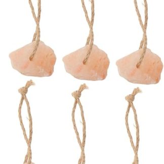 BESTonZON Pink Salt Lick Block 6pcs 30-50g Natural Mineral Salt for Horses Cattle Deer Livestock with Rope Hanging Suitable for Feeding and Animal
