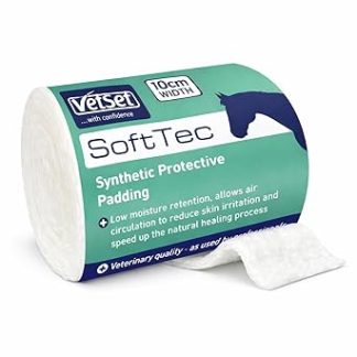 Veterinary Bandage Padding for Horses, Dogs, Cats & Animals,12 Pack | 2.7m Conformable Cushioning Roll for Wound Dressing & Leg Support | 75mm, 100mm or 150mm |SofTec by VetSet (100mm (Pack of 12))
