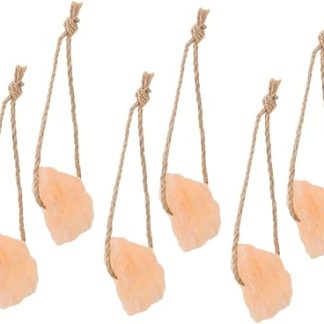 Pink Salt Lick Blocks 6pcs 30-50g Natural Mineral Salt for Horses Cattle Deer Livestock Hanging Rope