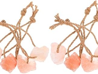 8pcs Pink Salt Lick Blocks with Hanging Rope Natural Mineral Salt Brick 30-50g for Horse Cattle Deer Goat Sheep Livestock Chew Snack