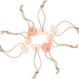 VALICLUD 8pcs Pink Salt Lick Blocks for Livestock, Small 30-50g Mineral Salt Chew for Horses, Cattle, Deer, and Goats Hanging Rope for Healthy Growth