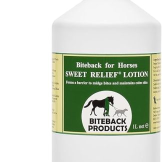 Biteback Products 'Sweet Relief'® - Midge Barrier Lotion Spray with Benzyl Benzoate for Effective Insect & Bug Defence - Ideal for Outdoor Horse Protection and Skin Support - 1000ml