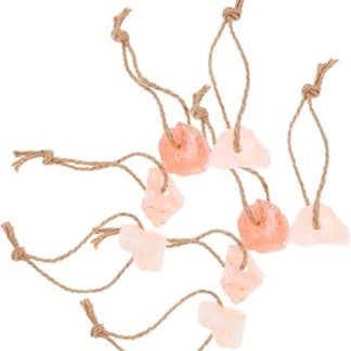 Abaodam 8pcs Hanging Pink Salt Blocks for Livestock Natural Mineral Salt Lick Bricks 30-50g Each Rope for Horses Cattle Deer Alpacas Chewing