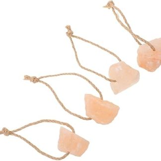 Milisten 4pcs Natural Salt Lick Blocks Rope Essential Mineral for Horses Cows Deer and Livestock Feeding