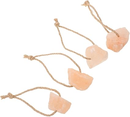 Milisten 4pcs Natural Salt Lick Blocks Rope Essential Mineral for Horses Cows Deer and Livestock Feeding