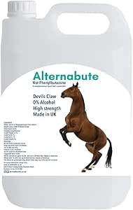 Alternabute Horses Devils Claw Supplement Phenylbutazone Free 0% Alcohol - No Bute - High Strength - Natural Formula (5 Litre)