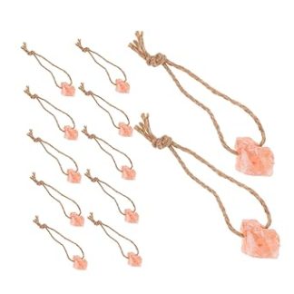 SUPVOX Natural Pink Mineral Salt Blocks for Livestock with Hanging Rope, 12pcs 30-50g Each, Natural Salt Licks for Horses, Cattle, Deer, Goats, and Rabbits, Farm Use