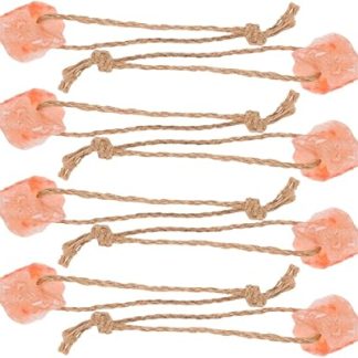 Pink Natural Salt Block Lick Brick with Rope Natural Mineral Salt Chew for Livestock and Horses 30-50g Suitable for Cattle Deer Alpacas Feeding and Licking