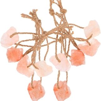 Natural Pink Salt Blocks for Animals 10pcs (30-50g Each) Natural Mineral Lick Bricks for Horses, Cattle, Deer, and Small Pets with Rope for Feeding and Health Enrichment