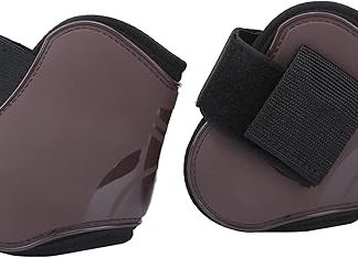 Pongnas Horse Fly Boots, Horse Boots Splint Boots For Horses Horse Leg Guard Boot Wrap PU Elastic Thickened Obstacle Leg Protector For The Joints of Horse Front and Hind (A pair of large