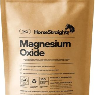 Magnesium Oxide Powder for Horses Muscle Relaxation Nerve Function & Calm Focus Support 1Kg HSD Horse Straights Direct