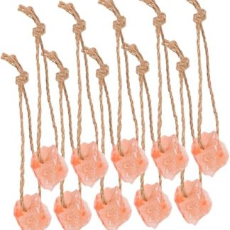 10pcs Pink Salt Lick Blocks with Rope Mineral Salt Chew for Horses Cattle Deer Goats Small Pets for Livestock Feeding and Outdoor Wildlife Support