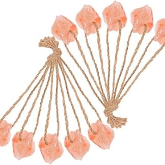 10Pcs Pink Salt Lick Blocks for Horses Cattle Deer Livestock, 30-50G Each, Natural with Hanging Rope for Outdoor Animal Health and Growth