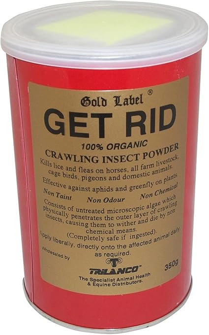 Gold Label 'Get Rid' Lice and Flea Powder, 350g - A totally naturally and organic lice and flea powder for horses