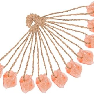 ifundom 10pcs Natural Pink Salt Lick Blocks with Rope Small Pet Mineral Salt Chew Toys for Horses Deer Cattle and Livestock Hanging Blocks for Animal Feeding and Health Maintenance