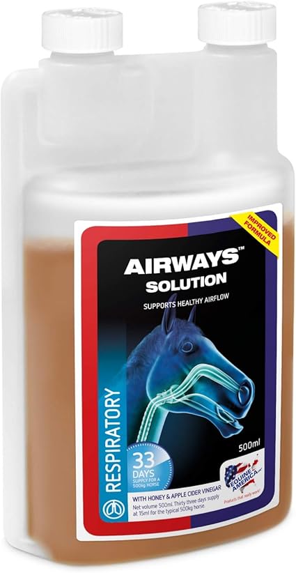 Equine America (500ml) Airways Solution to Support Respiratory Health for Horse & Pony. Premium Ready to Use Horse Supplement For Airways and Performance. Contains Natural Ingredients.