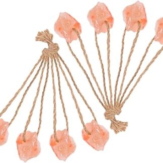 Yardwe 8pcs Animal Lick Salt Blocks for Deer and Goat Natural Livestock Mineral Salt Hanging Rope Blocks for Cattle and Rabbit Outdoor Use