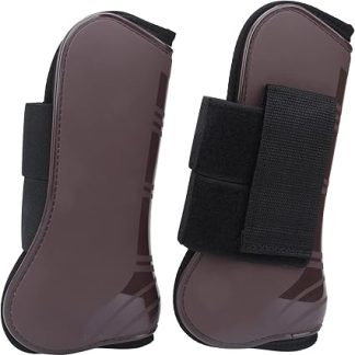 Pongnas Horse Fly Boots, Horse Boots Splint Boots For Horses Horse Leg Guard Boot Wrap PU Elastic Thickened Obstacle Leg Protector For The Joints of Horse Front and Hind (A pair of