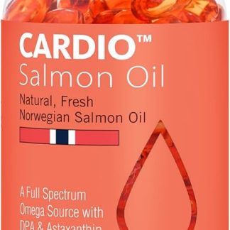 Cardio Omega 3 Fish Oil - 1000mg, Norwegian Salmon Oil with EPA, DHA, DPA & Astaxanthin, No Fishy Aftertaste, Fatty Acids Supplement, 3 Month Supply - 180 Capsules