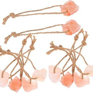 Gatuida Natural Pink Salt Lick Blocks for Horses and Deer, Mineral Chew Salt, 10pcs (30-50g Each) with Rope, Livestock for Cattle and Outdoor Wildlife Feeding