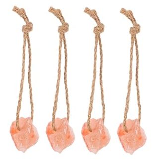 Hohopeti 4pcs Pink Salt Blocks for Horses Cattle Deer Livestock, 30-50g Each, Natural Mineral for Animal Dietary Needs