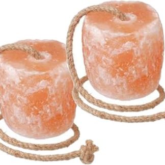 Animal Salt Organic Himalayan Animal Horse Lick Natural Pink Salt, Natural shape salt with strong hanging Rope, Suitable for all Animals (2x 2-3Kg)