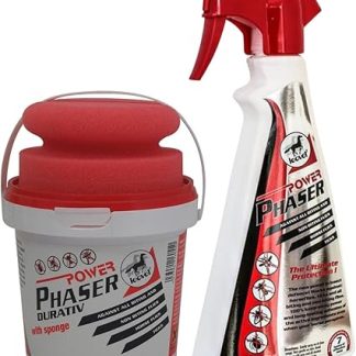 Leovet - Power Phaser Horse Fly Spray 500ml and Leovet Power Phaser Durativ C/W Sponge 500ml | Horse Fly Repellent | Pack of 2