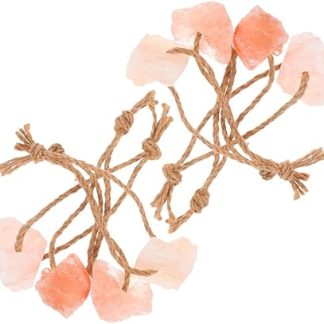 8pcs Pink Mountain Salt Block Lick Bricks with Rope Natural Mineral Salt Chew Toys for Horses Cattle Deer and Livestock 30-50g Each for Grazing Animals