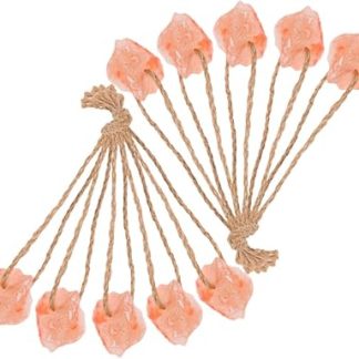 Milisten Natural Pink Salt Lick Blocks with Rope Natural Mineral Salt Chew Toys 10pcs 30-50g for Horses Cattle Deer Small Pets Farm Nutrition