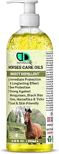 Horse Insect Repellent Care Oil | Immediate Protection & Long-lasting Protection, Strong Against Mosquitoes, Black Flies Files, Horse Flies & Tick Coat & Skin Friendly (250ml Pump)