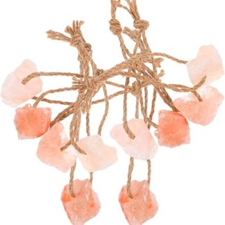 Toyvian Natural Pink Salt Lick Blocks with Rope 10pcs (30-50g Each) Natural Mineral Salt Chews for Horses, Cattle, Deer, Goats and Small Pets Outdoor Feeding