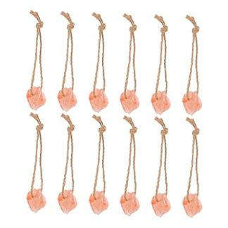 Toyvian 12pcs Pink Mineral Salt Blocks for Livestock with Natural Chew for Alpaca Horse Cattle Deer in Minerals for Strong Bones and Immune Support