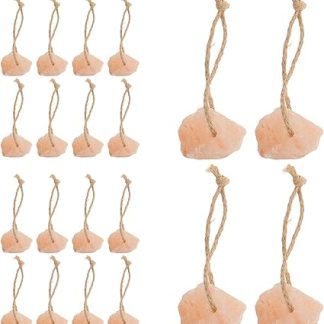 ibasenice 20pcs Natural Hanging Salt Lick Blocks for Goats and Small Pets Compact Mineral Chew for Cage Barn Rich in Micro Elements to Support Coat and Immunity