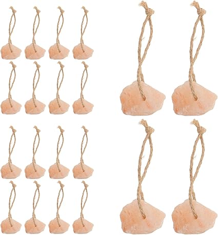 ibasenice 20pcs Natural Hanging Salt Lick Blocks for Goats and Small Pets Compact Mineral Chew for Cage Barn Rich in Micro Elements to Support Coat and Immunity