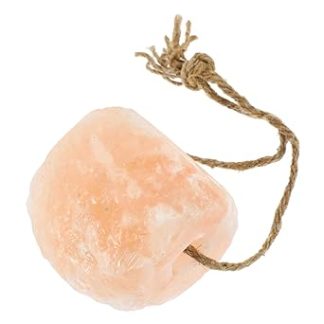 BESPORTBLE Pink Salt Lick Block for Livestock and Small Pets Natural Mineral Salt Brick (1-2kg) Rope for Horses Cows Deer and Farm Animals